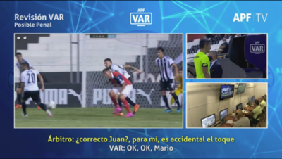 'Para mí es accidental el toque': La revisión del VAR en Libertad-Cerro Porteño