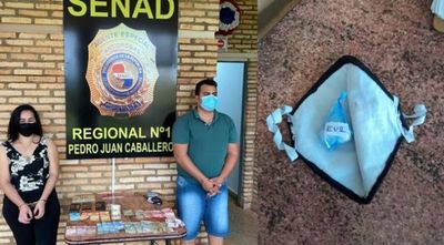 Hacían delivery de cocaína oculta en tapabocas en Pedro Juan Caballero