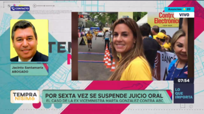 HOY / Por sexta vez suspenden el juicio oral de la ex viceministra Marta González contra ABC Color
