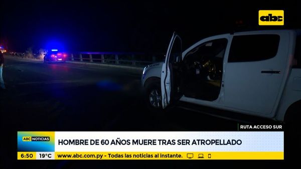 Sexagenario muere tras ser atropellado sobre Acceso Sur - ABC Noticias - ABC Color