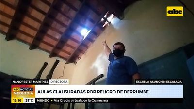 Escuela de Caaguazú, con aulas clausuras por peligro de derrumbe - ABC Noticias - ABC Color