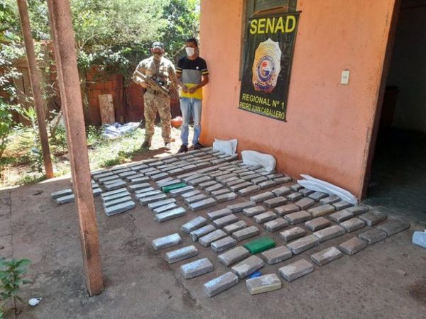 Senad incauta cerca de 100 kilos de marihuana en Pedro Juan Caballero