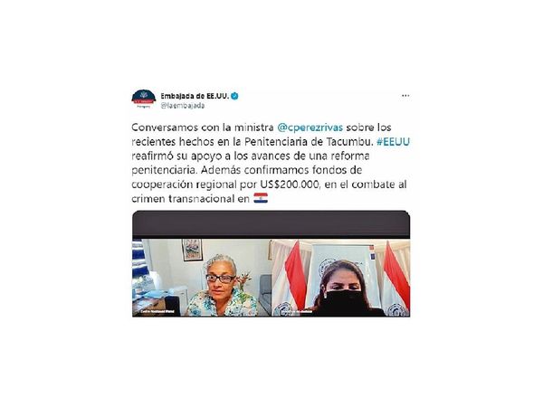 Ministra recibe apoyo de EEUU para avanzar en reforma carcelaria