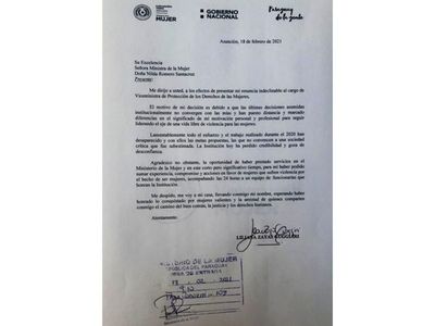 Viceministra de la Mujer renuncia y denuncia pérdida de credibilidad