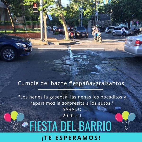 Cancelan cumpleaños de un bache de la avenida España - Nacionales - ABC Color