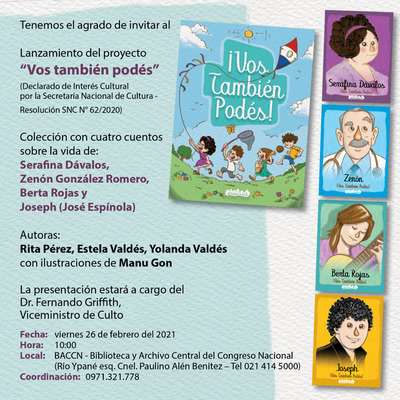 Lanzarán colección de cuentos “Vos también podés”