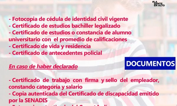 Inician inscripciones para las Becas Universitarias 2021 de la Gobernación del Alto Paraná