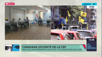 Caravana de docentes contra las clases presenciales llegó al MEC - ADN Digital