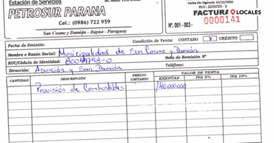 NEGOCIO REDONDO: INTENDENTE DE SAN COSME SUPUESTAMENTE DESVÍA FONDOS A FAVOR DE SU ESPOSA