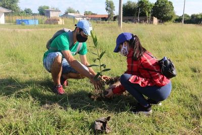 Universitarios becados arborizaron espacios públicos - Nacionales - ABC Color