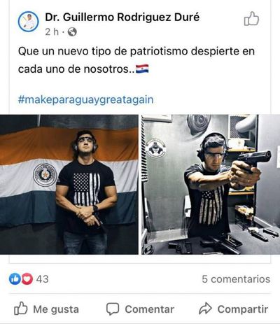 Candidato a concejal por lista de Prieto difunde imagen practicando tiros