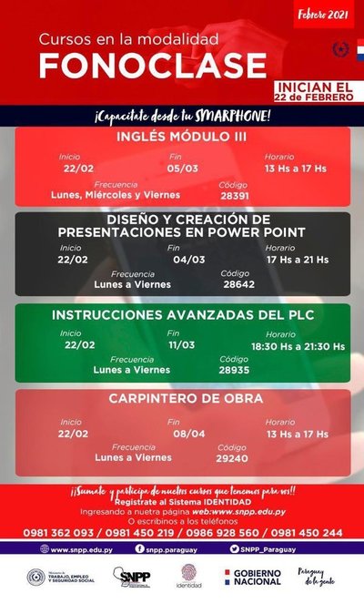 SNPP: Iniciará cuatro cursos vía fonoclases » San Lorenzo PY