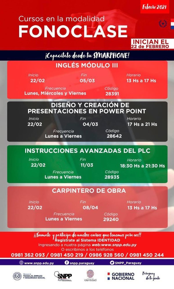 SNPP: Iniciará cuatro cursos vía fonoclases » San Lorenzo PY