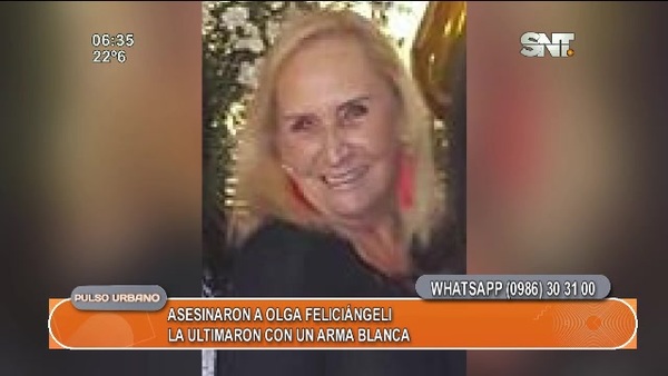 Asesinato a Olga Feliciangeli: No robaron pertenencias - SNT