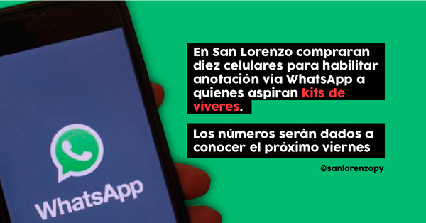 Víveres. Habilitarán números de WhatsApp que serán dados a conocer el viernes » San Lorenzo PY