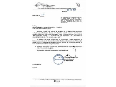 CGR recomienda suspender  llamado tercerizado en IPS
