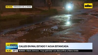 Calle de Fernando de la Mora, en mal estado y con agua estancada - ABC Noticias - ABC Color