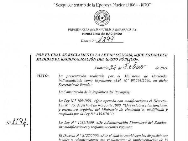 Mario Abdo decreta medidas a fin de racionalizar el gasto público