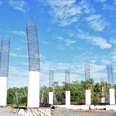 Puente Héroes del Chaco: toman forma los pilares del viaducto de acceso en Chaco’i