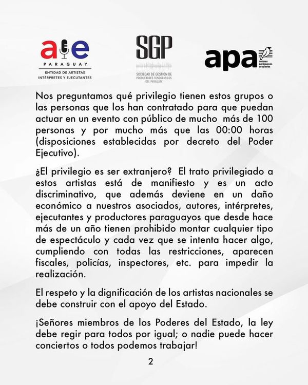 Cuestionan shows de artistas internacionales en pandemia - Nacionales - ABC Color