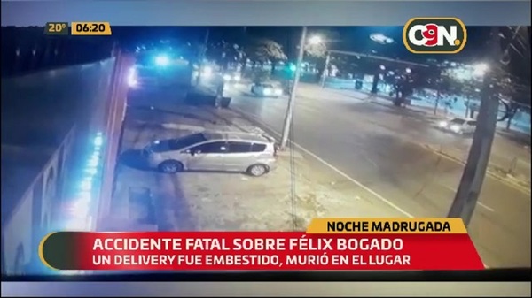 Joven delivery fallece en violento accidente sobre la Avda. Félix Bogado - C9N