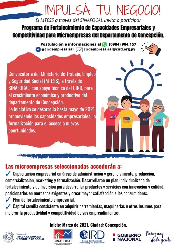 Microempresas de Concepción podrán postular para capacitación y entrega de capital semilla | .::Agencia IP::.