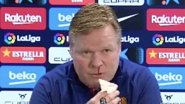 Al DT del Barcelona le sangra la nariz en plena conferencia de prensa