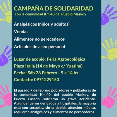 Campaña de solidaridad en la tradicional feria de La Red Agroecológica en Plaza Italia
