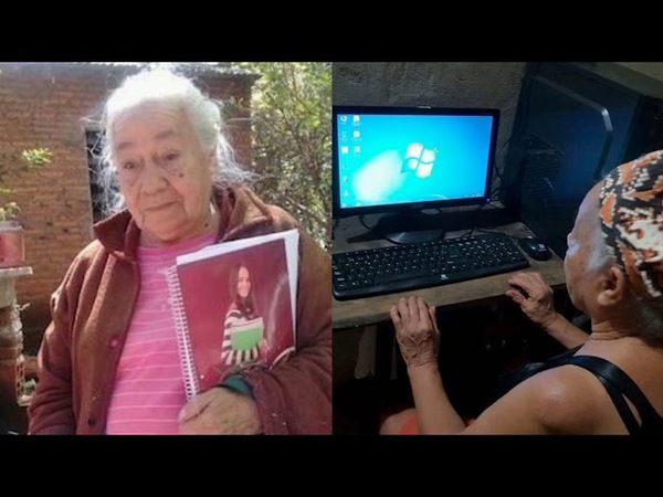 ¡ABUELITA DE SAN COSME YA TIENE SU COMPU PARA SEGUIR ESTUDIANDO