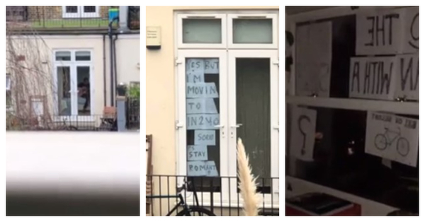 Pega carteles en su ventana para declararse a su vecino y su respuesta le rompe el corazón - SNT