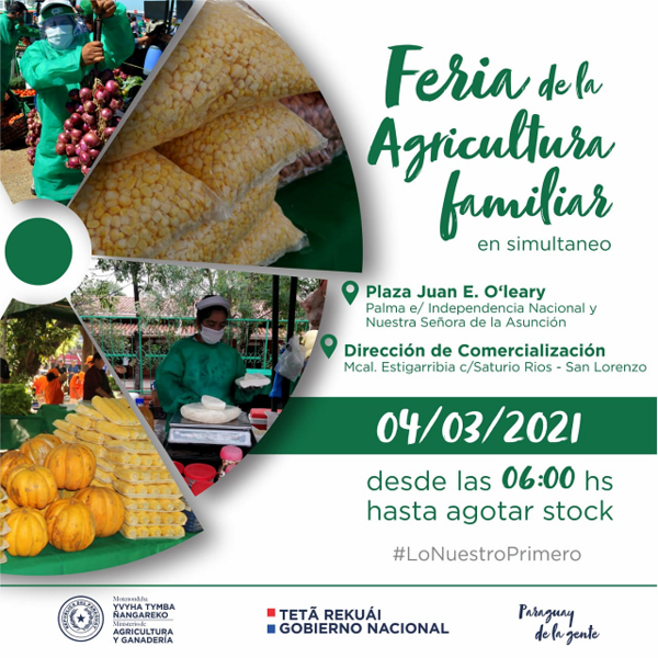 Feria de la Agricultura Familiar Campesina se realizará este jueves en Asunción y San Lorenzo | .::Agencia IP::.