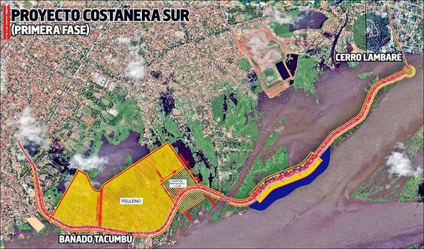 Contratista de Costanera Sur culpa al MOPC por retrasos en la liberación de la franja de dominio - Nacionales - ABC Color