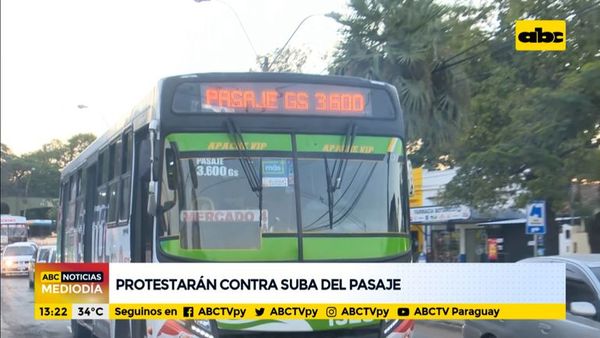 Protestarán hoy contra la suba del precio del pasaje - ABC Noticias - ABC Color