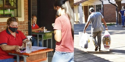 ENTREGA DE KITS DEL ALMUERZO ESCOLAR EN ESCUELA DE SAN JUAN DEL PARANÁ.