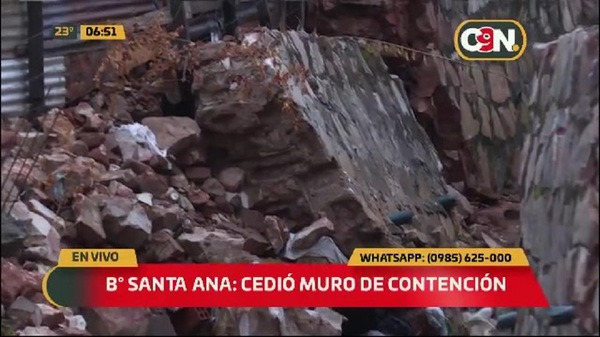Asunción: Cedió muro de contención en el Barrio Santa Ana - C9N