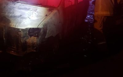 Furgoneta se incendia en Franco