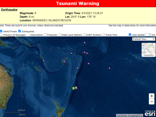 Alerta de tsunami por un nuevo terremoto de 8 grados en Nueva Zelanda