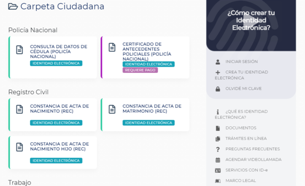 Antecedente policial se expide de forma virtual