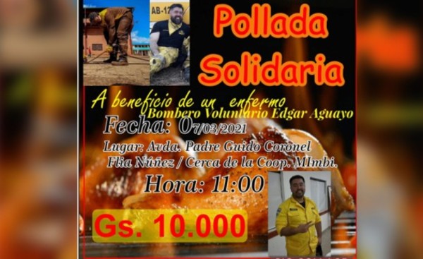 Preparan rifa y pollada para asistir a bombero internado por covid