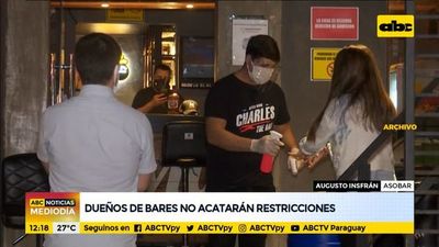 Dueños de bares no acatarán restricciones - ABC Noticias - ABC Color