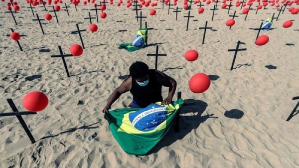 ¡Alarmante! Brasil reporta 1.800 fallecidos por Covid-19 y 75.495 infectados en la última jornada