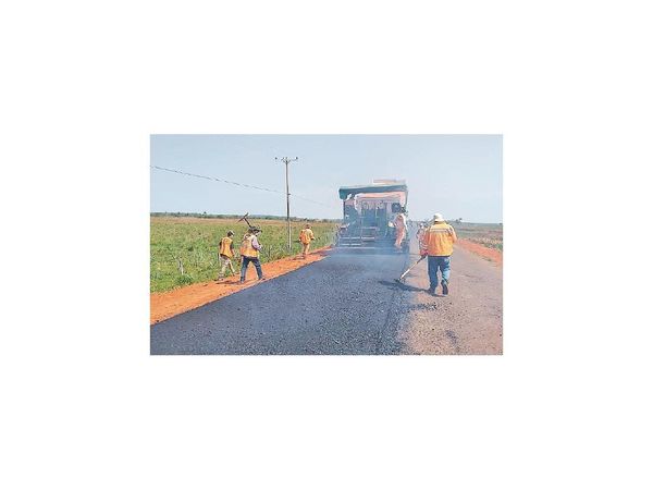 Nuevo asfaltado de un tramo de 20 km en el Guairá llega al 99,94% de ejecución