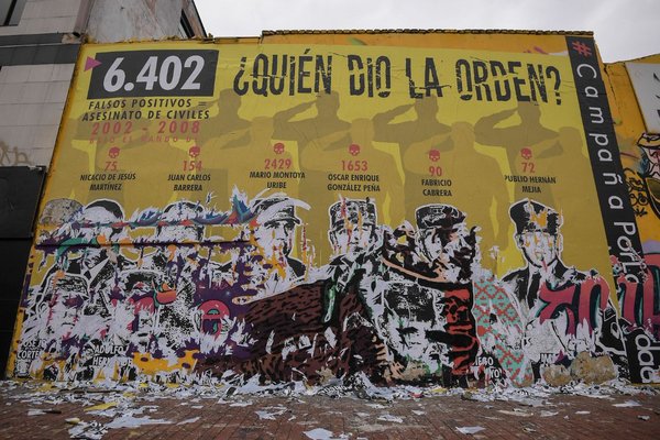 Mural sobre “falsos positivos” vandalizado en menos de 48 horas en Colombia