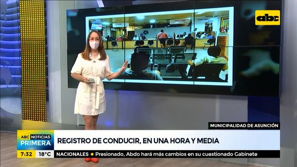 Registro de conducir en Asunción estará en una hora y media - ABC Noticias - ABC Color