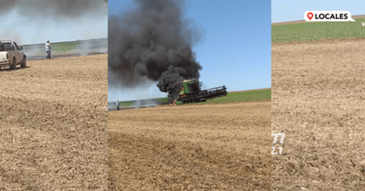 INCENDIO TOTAL DE UNA COSECHADORA