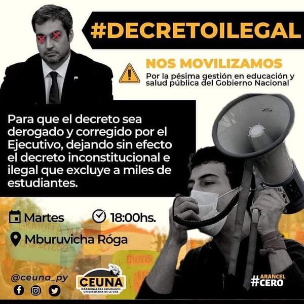 Nueva jornada de movilización esta vez aglutinará a estudiantes - Nacionales - ABC Color