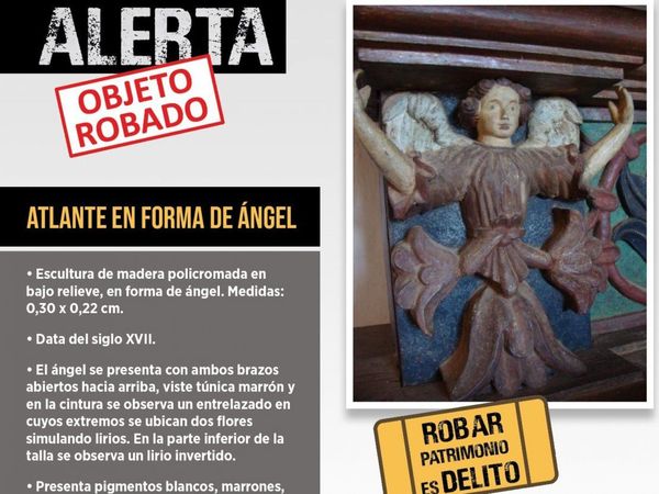 Denuncia robo de escultura de más de 500 años de antigüedad