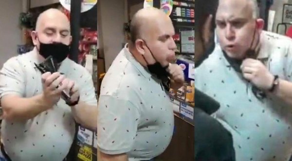 Crónica / (VIDEO) Arriero escupió en la cara a un guardia por pedirle que se lave las manos
