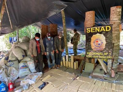 Senad detiene a tres personas y desmantela campamento narco