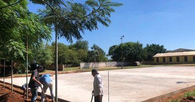 La Nación / Celebran significativos avances en obras de plazas deportivas en el departamento de Canindeyú